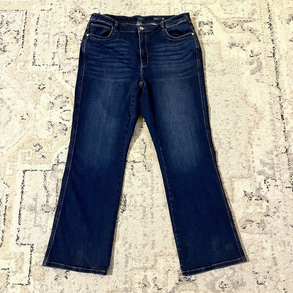 J Jill Jeans Womens (18R) Blue High Rise Bootcut Elastic Waist Stretch Dark Wash